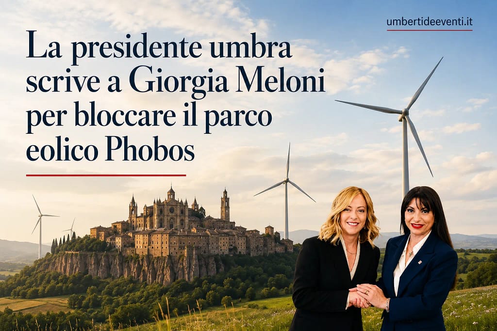 La presidente umbra scrive a Giorgia Meloni per bloccare parco eolico Phobos - Umbertide Eventi