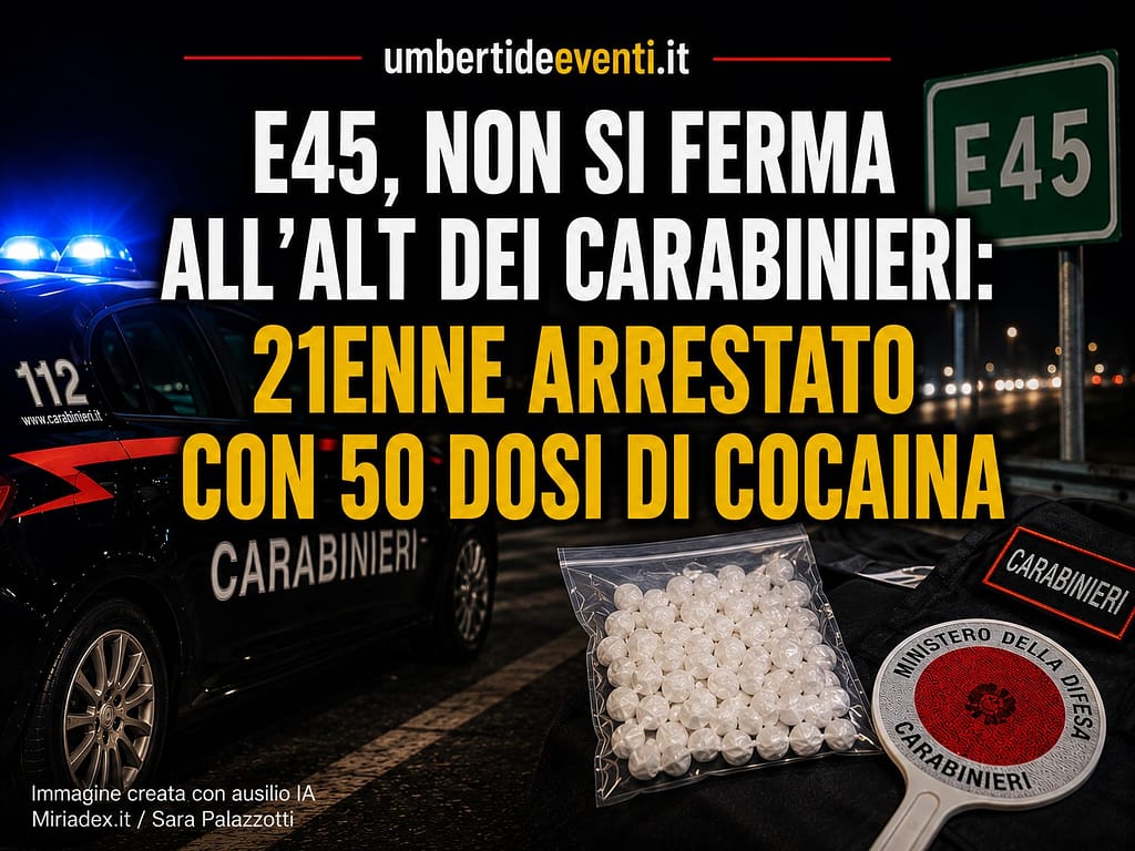 E45 21enne straniero arrestato deteneva 50 dosi cocaina - Umbertide Eventi