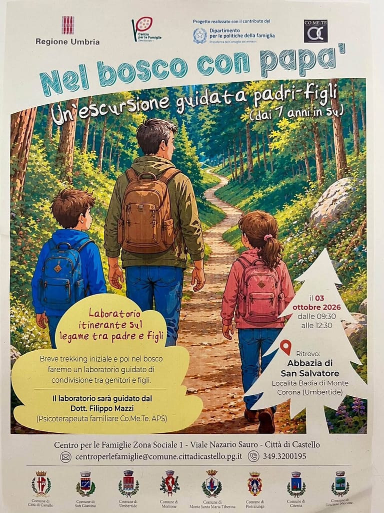 Locandina evento nel bosco con papa → UmbertideEventi.it