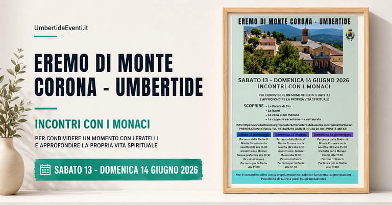 Giornata porte aperte 2026 allEremo di Montecorona - Umbertide - UmbertidEEventi.it